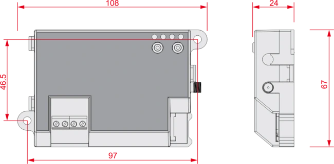 Dimensiuni Nexus/4GU - Modul comunicator GSM/4G