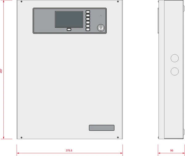 Dimensiuni Previdia C200LZE - centrală de incendiu