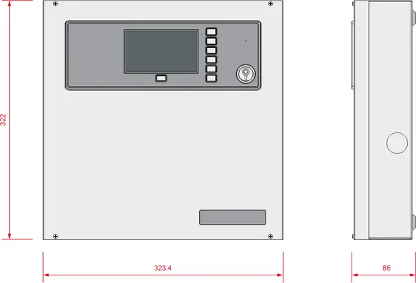 Dimensiuni Previdia C100S-G - centrală de incendiu