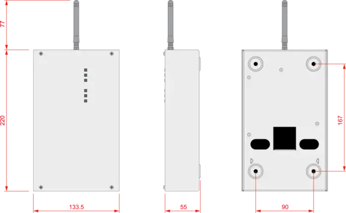 Dimensiuni SmartLinkAdv/GP - Comunicator digital GSM/GPRS