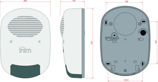 Inim IVY-F - Sirenă de exterior cu flash autoalimentată